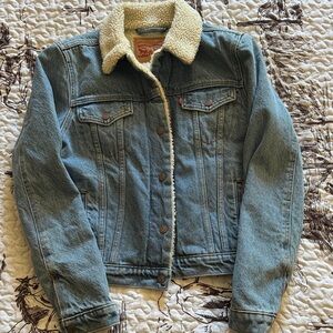 Levi's Classic Blue Denim Jacket with Sherpa Collar